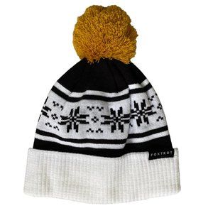 Foxtrot Fair Isle Nordic Snow Cuffed Mustard Pom Ski Gorpcore Winter Beanie Hat